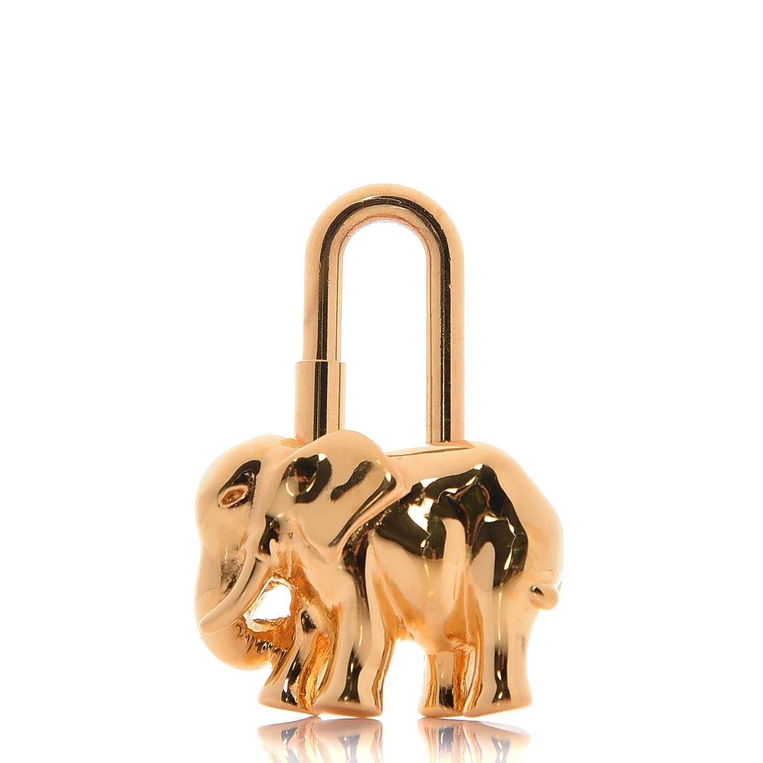 Hermes Permabrass Elephant Cadena Lock Gold 1 of 3