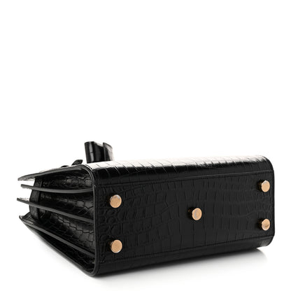 Saint Laurent Calfskin Crocodile Embossed Nano Sac De Jour Black 4 of 10