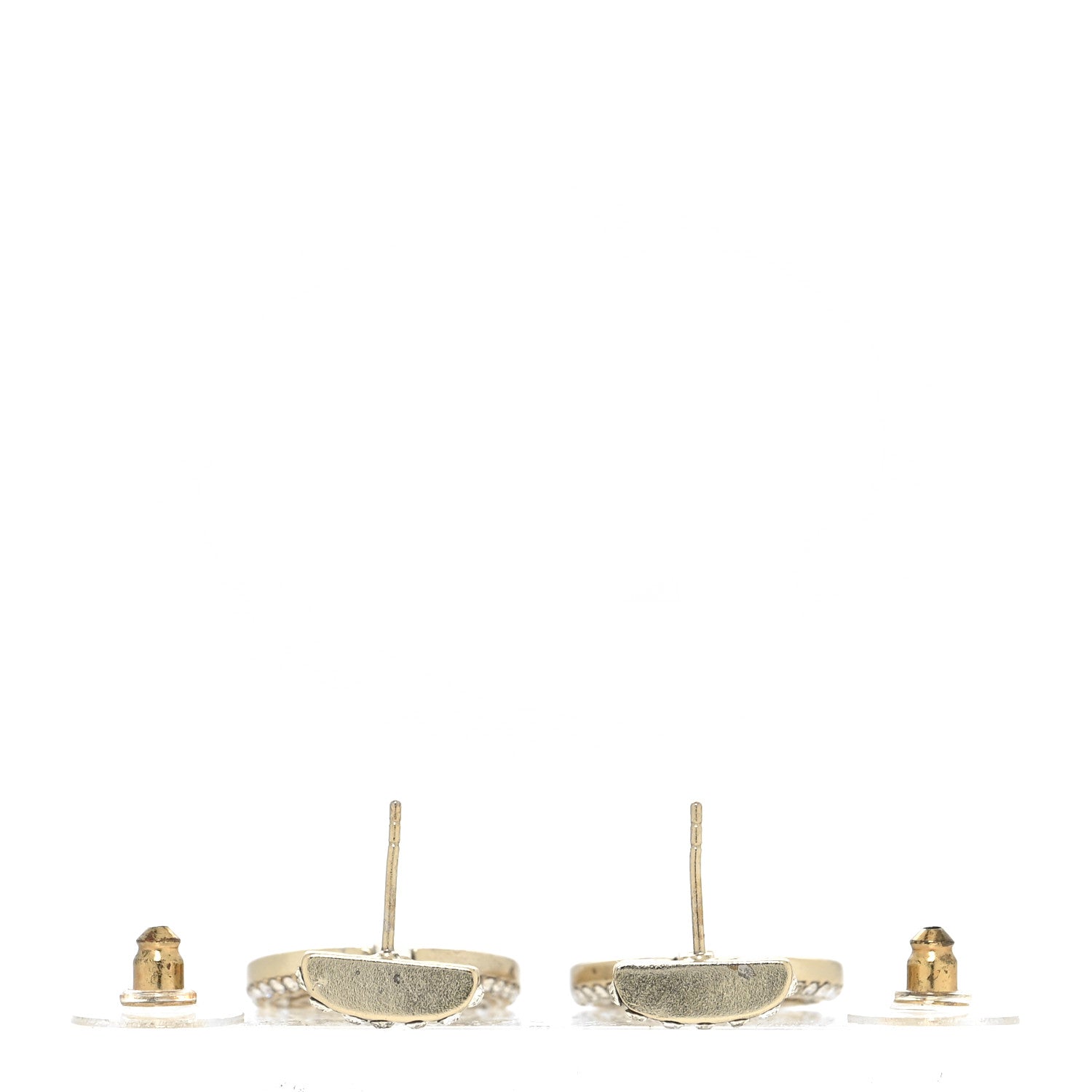 Chanel Crystal CC Vendome Round Drop Earrings Gold 3 of 4
