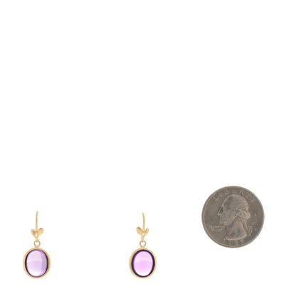 Tiffany 18K Yellow Gold Amethyst Paloma Picasso Olive Leaf Drop Earrings 2 of 3
