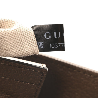 Gucci Monogram Jumbo GG Textured Dollar Calfskin Web Medium Ophidia Shopping Tote Camel Ebony 7 of 10