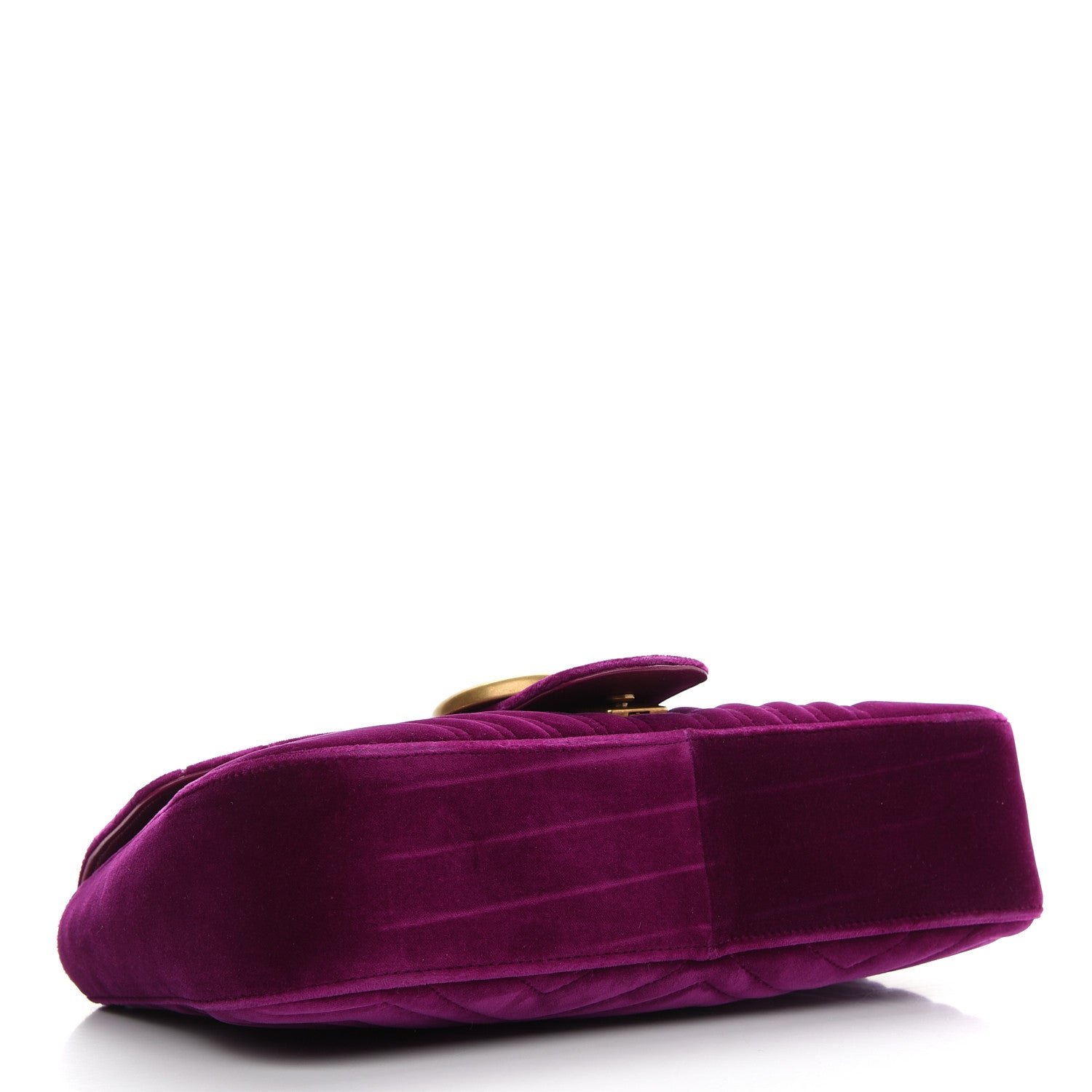 Gucci Velvet Matelasse Medium GG Marmont Shoulder Bag Fuchsia Violet Cyclamen 4 of 10
