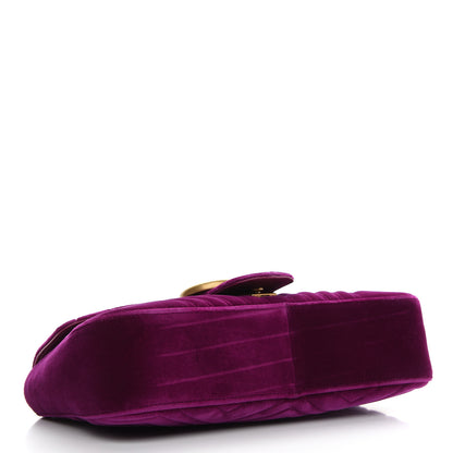 Gucci Velvet Matelasse Medium GG Marmont Shoulder Bag Fuchsia Violet Cyclamen 4 of 10