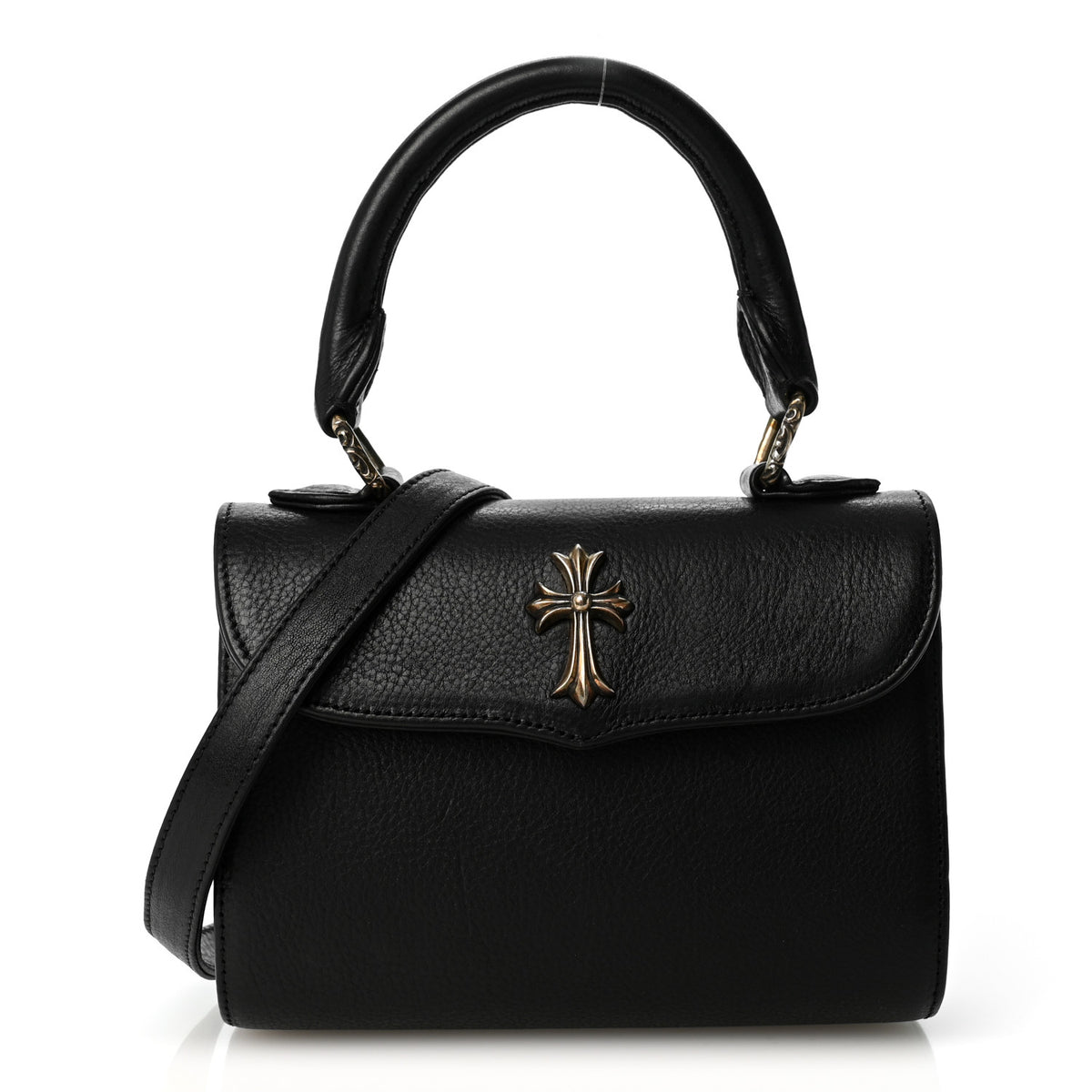 Chrome Hearts Grained Calfskin Cross Doc Adams Bag Black 1 of 19