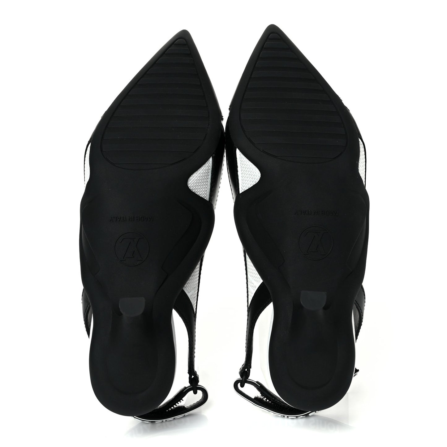 Calfskin Archlight Slingback Pumps 37 Black White