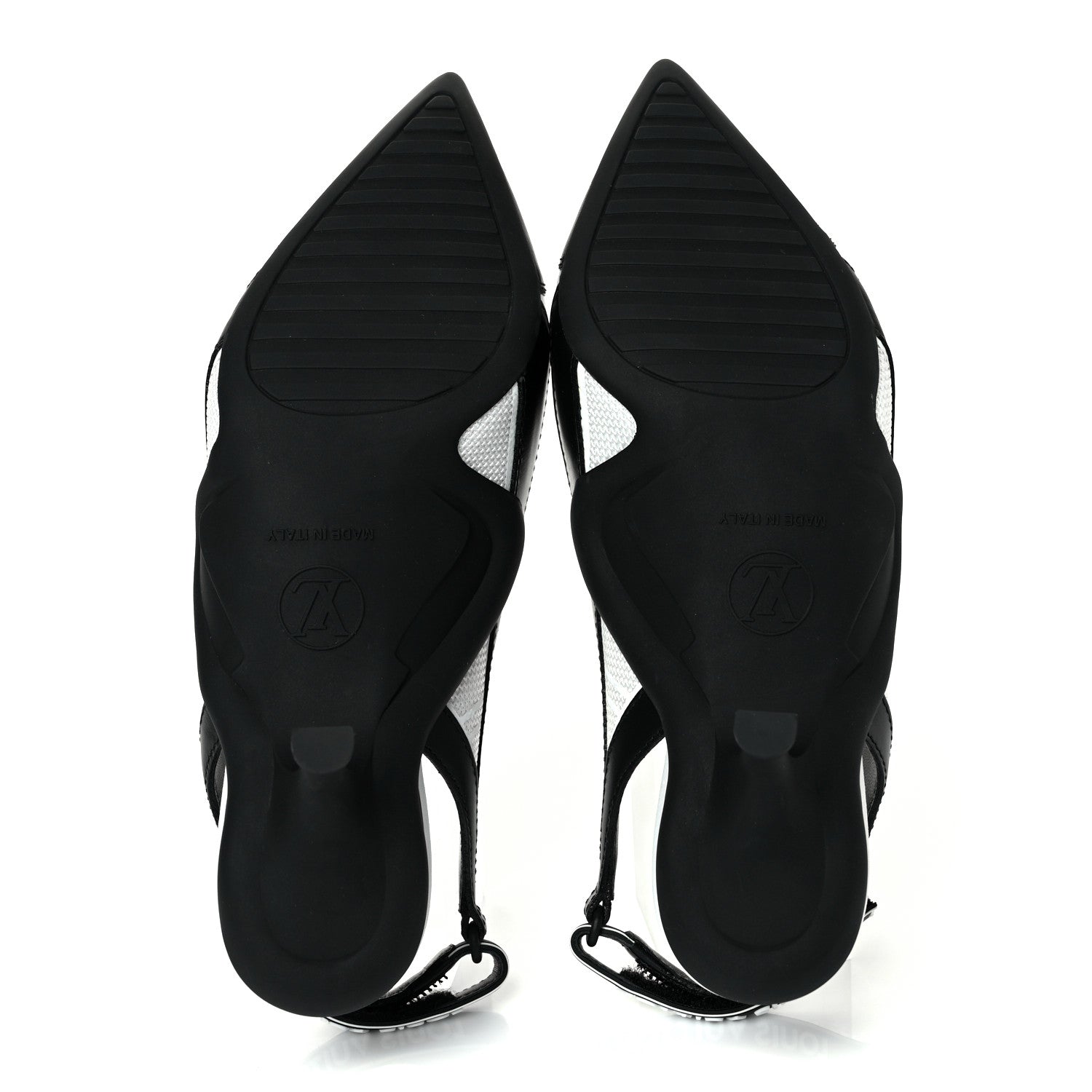 Louis Vuitton Calfskin Archlight Slingback Pumps 37 Black White 5 of 9