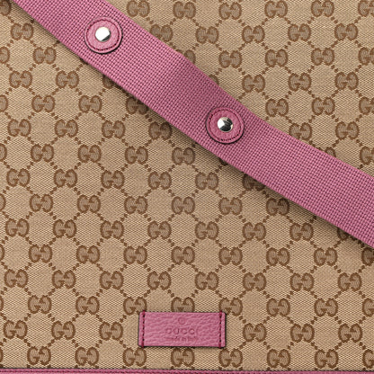Gucci Monogram Convertible Diaper Bag Beige Peonia Flower 9 of 11