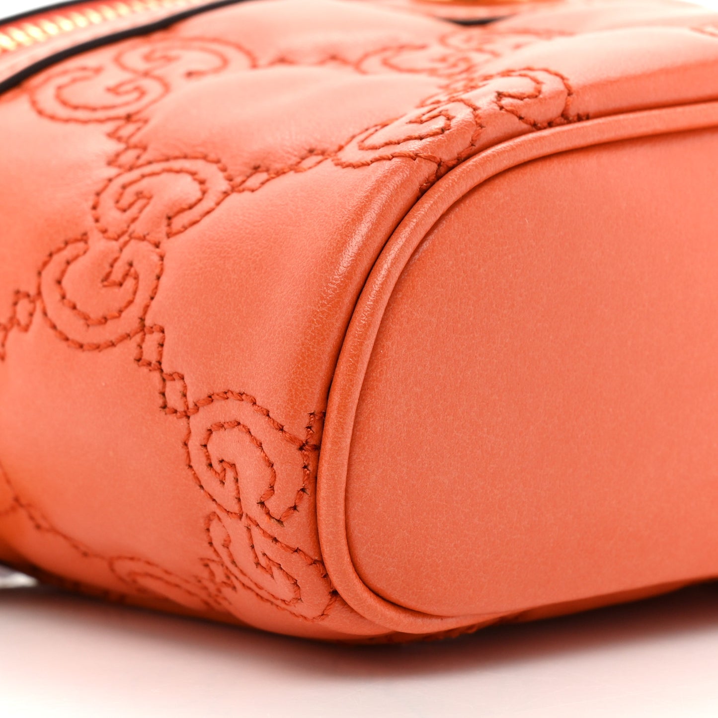 Calfskin GG Matelasse Mini Top Handle Bag Deep Orange