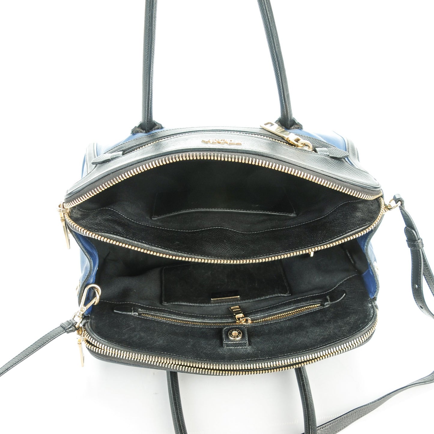 Saffiano Vitello Bi-Color Large Double Zip Tote