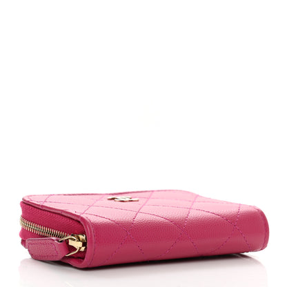 Chanel Caviar Quilted Zip Coin Purse Pink 4 of 8
