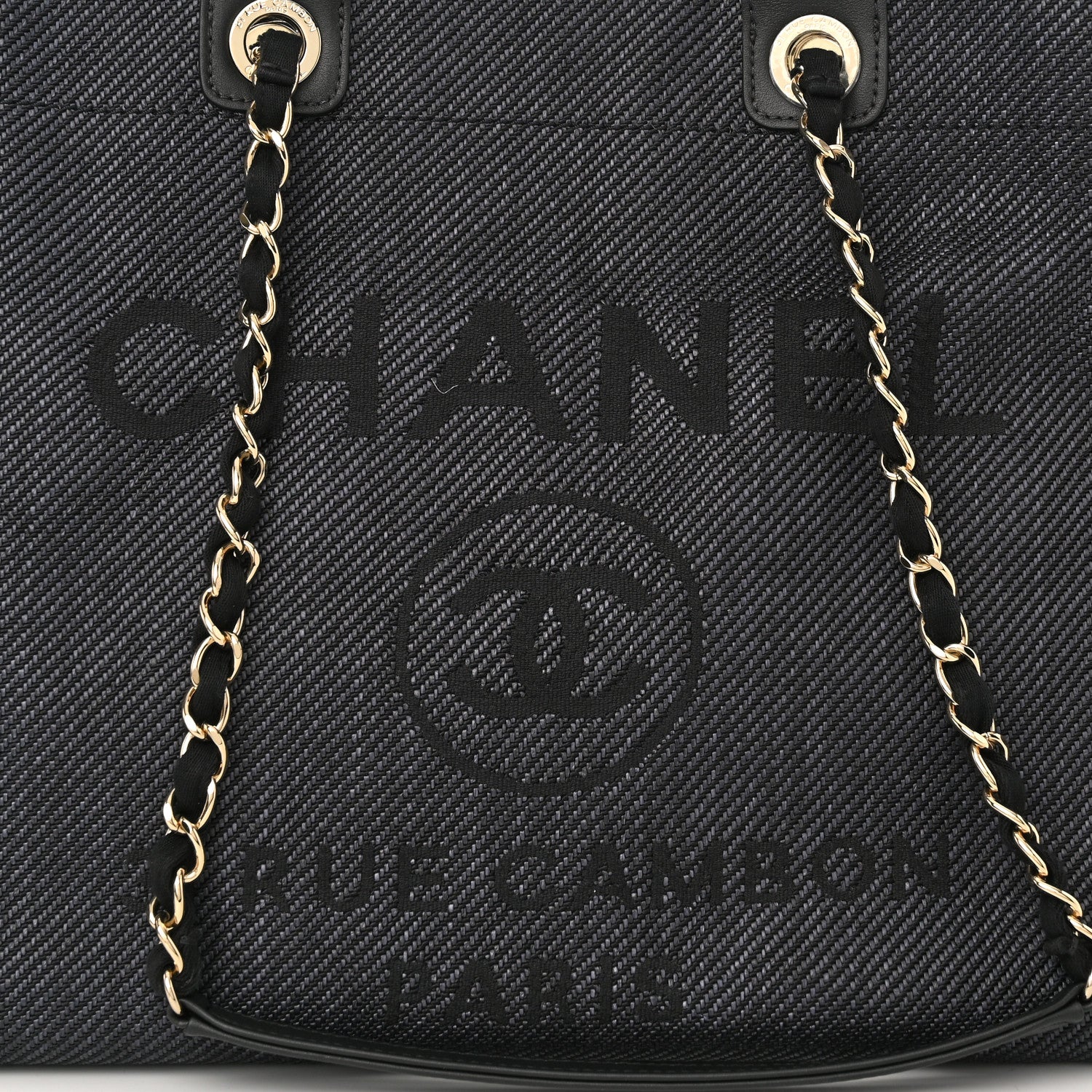 Chanel Canvas Medium Deauville Tote Black 8 of 10