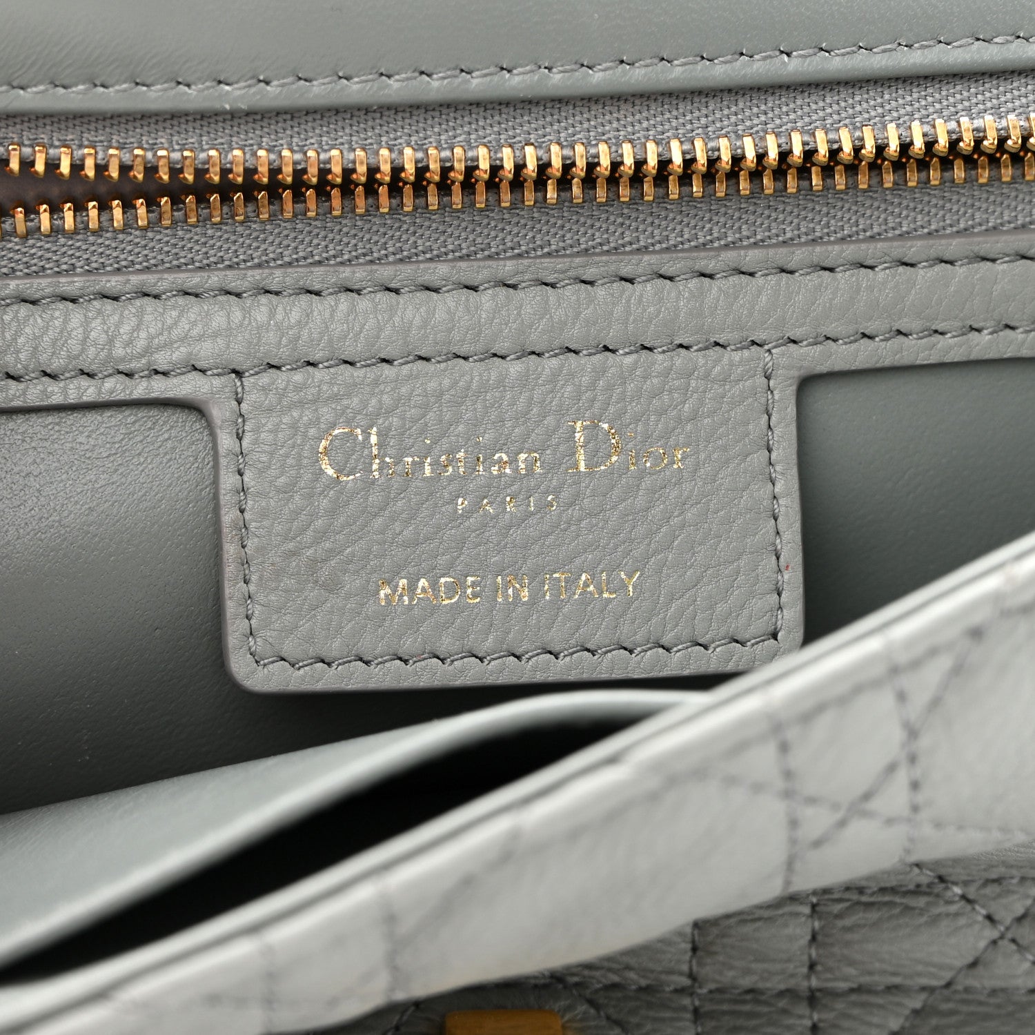 Christian Dior Calfskin Cannage Medium Caro Bag Grey 7 of 10