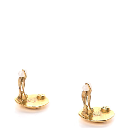 Chanel CC Button Clip On Earrings Gold 2 of 4