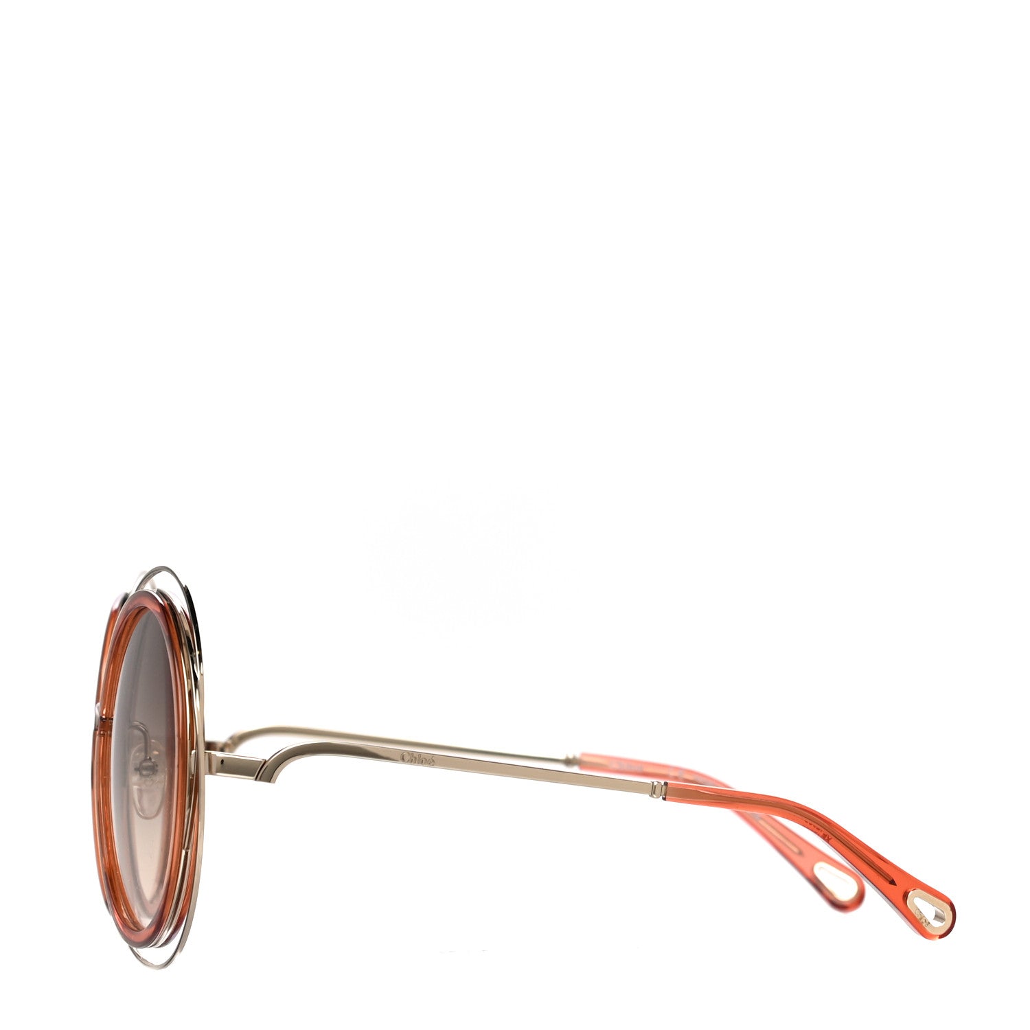 Chloe Oversized Round Carlina Sunglasses CE120S Orange 2 of 7