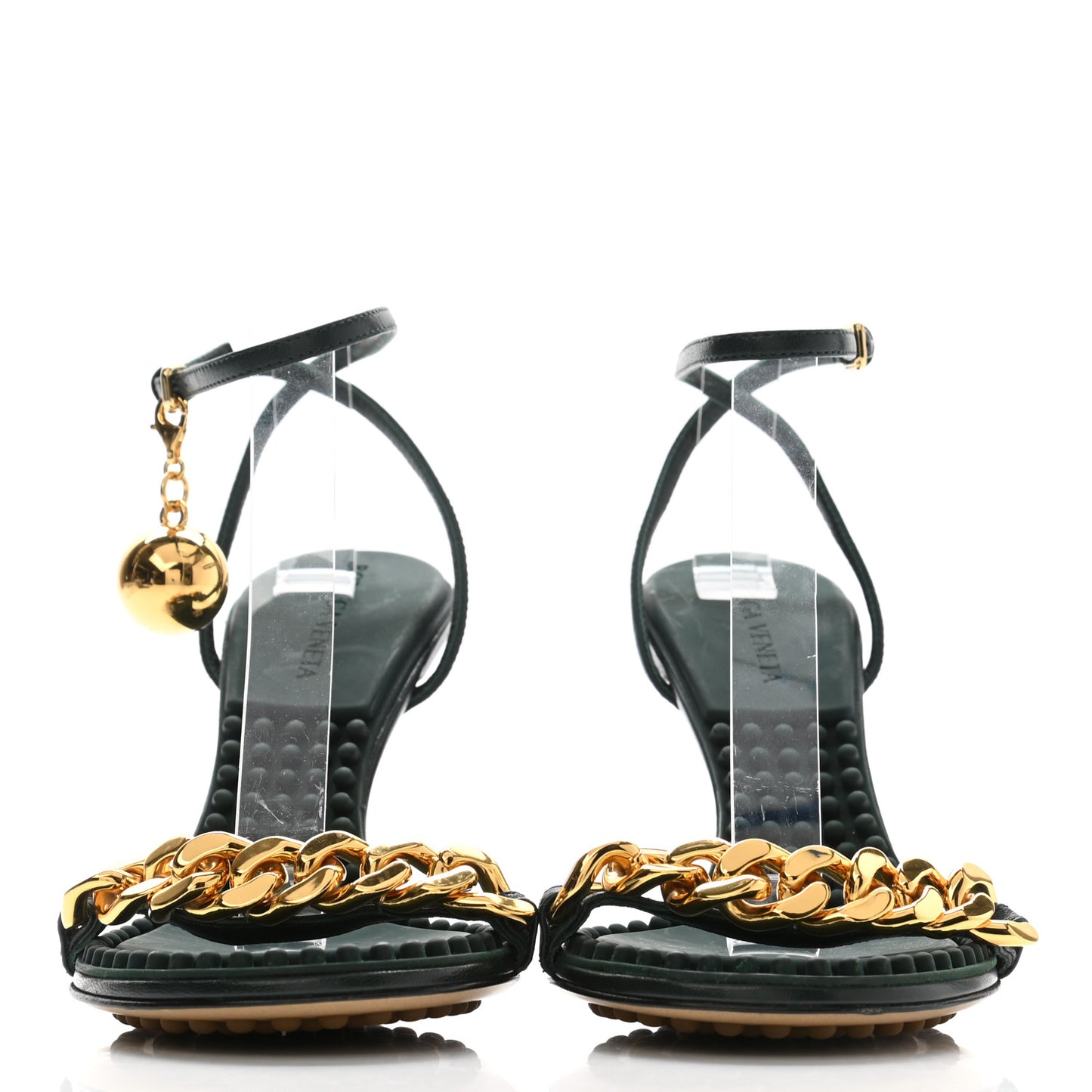 Lambskin Dot 90mm Sandals 36.5 Inkwell