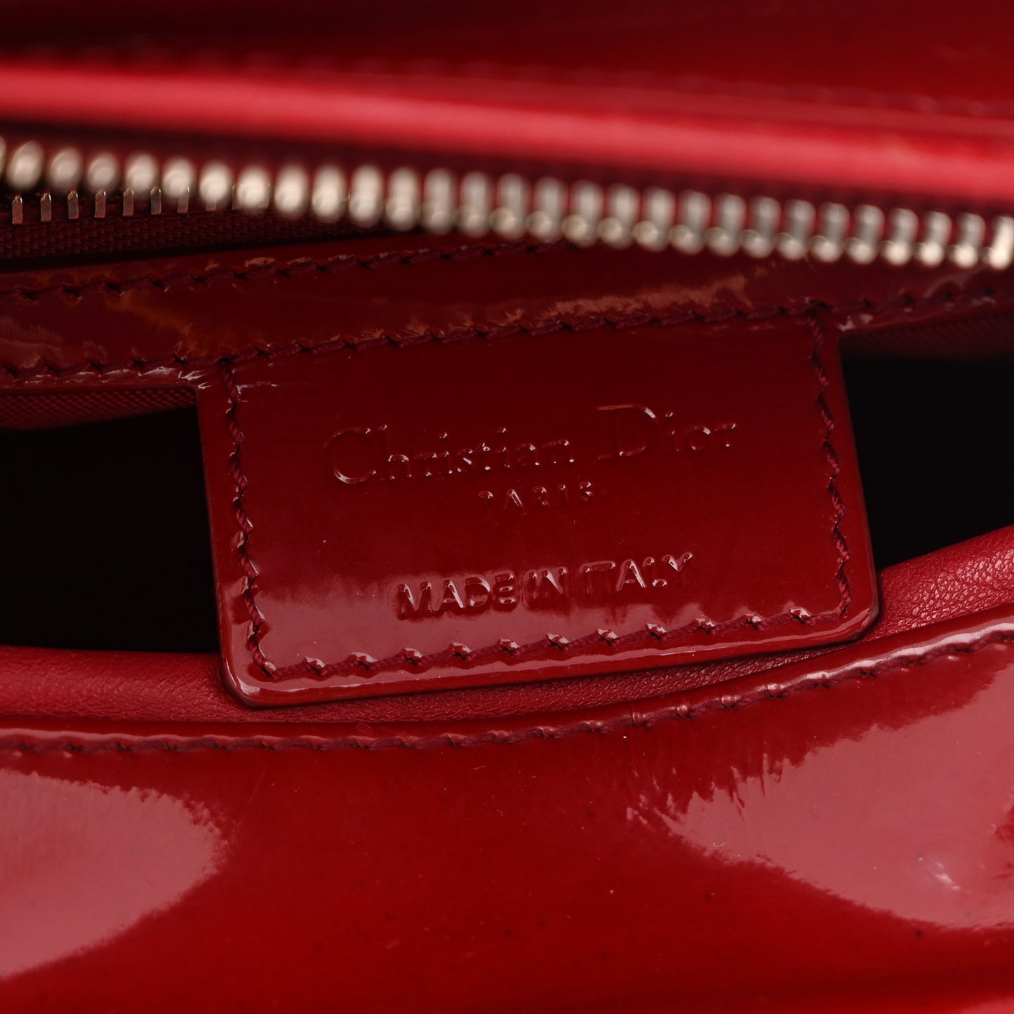 Patent Cannage Medium Lady Dior Red