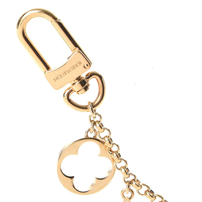 Louis Vuitton Brass Enamel Fleur De Monogram Bag Charm Chain Gold 3 of 6
