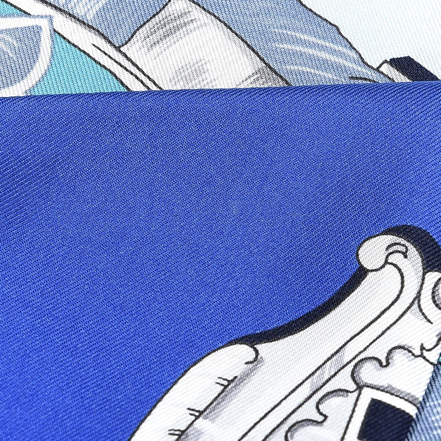 Silk Les Cles Twilly Scarf Royal Bleu Petrol Sky Bleu