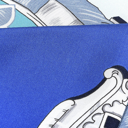 Hermes Silk Les Cles Twilly Scarf Royal Bleu Petrol Sky Bleu 8 of 9