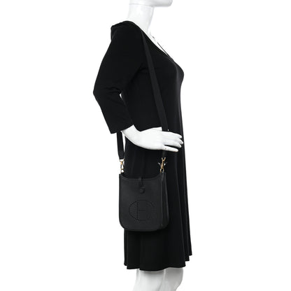Hermes Taurillon Clemence Evelyne TPM Black 2 of 11