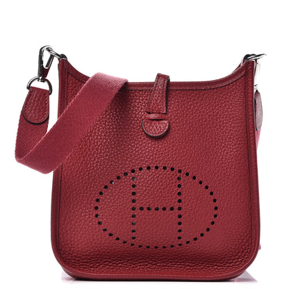 Hermes Taurillon Clemence Evelyne TPM Rouge Grenat 1 of 10
