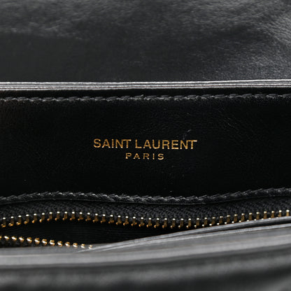 Saint Laurent Calfskin Y Quilted Monogram Toy Loulou Crossbody Bag Black 6 of 11