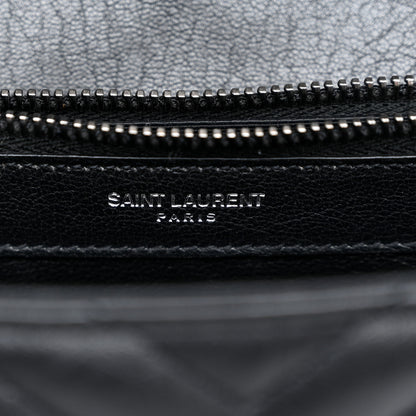 Saint Laurent Sheepskin Matelasse Chevron Monogram Large College Satchel Black 6 of 11