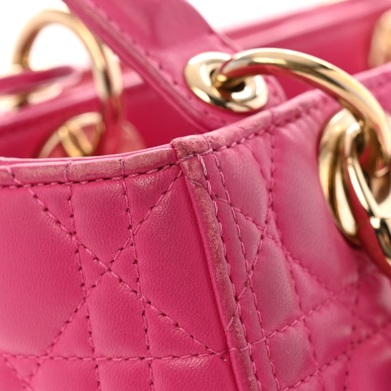 Christian Dior Lambskin Cannage Medium Lady Dior Pink 14 of 14