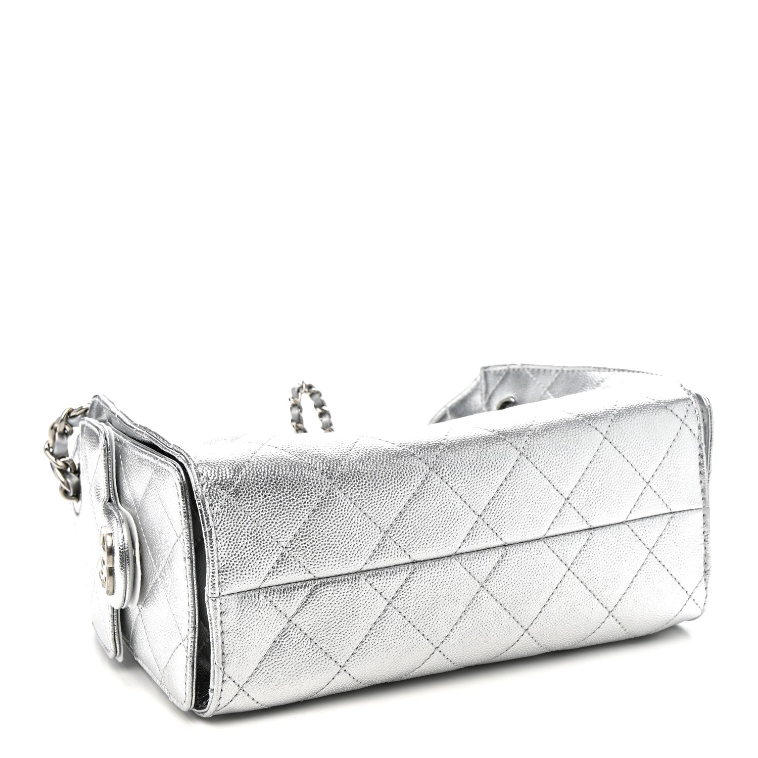 Chanel Metallic Caviar Quilted Mini Chanel 25 Handbag Silver 4 of 11