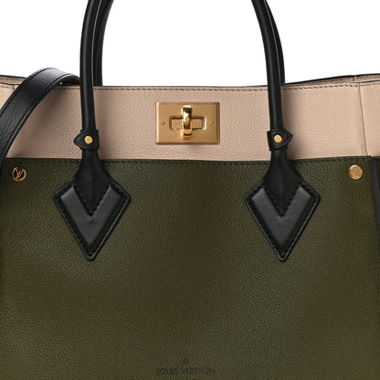 Louis Vuitton Calfskin Monogram On My Side MM Laurier Green Toffee Latte Beige 7 of 9
