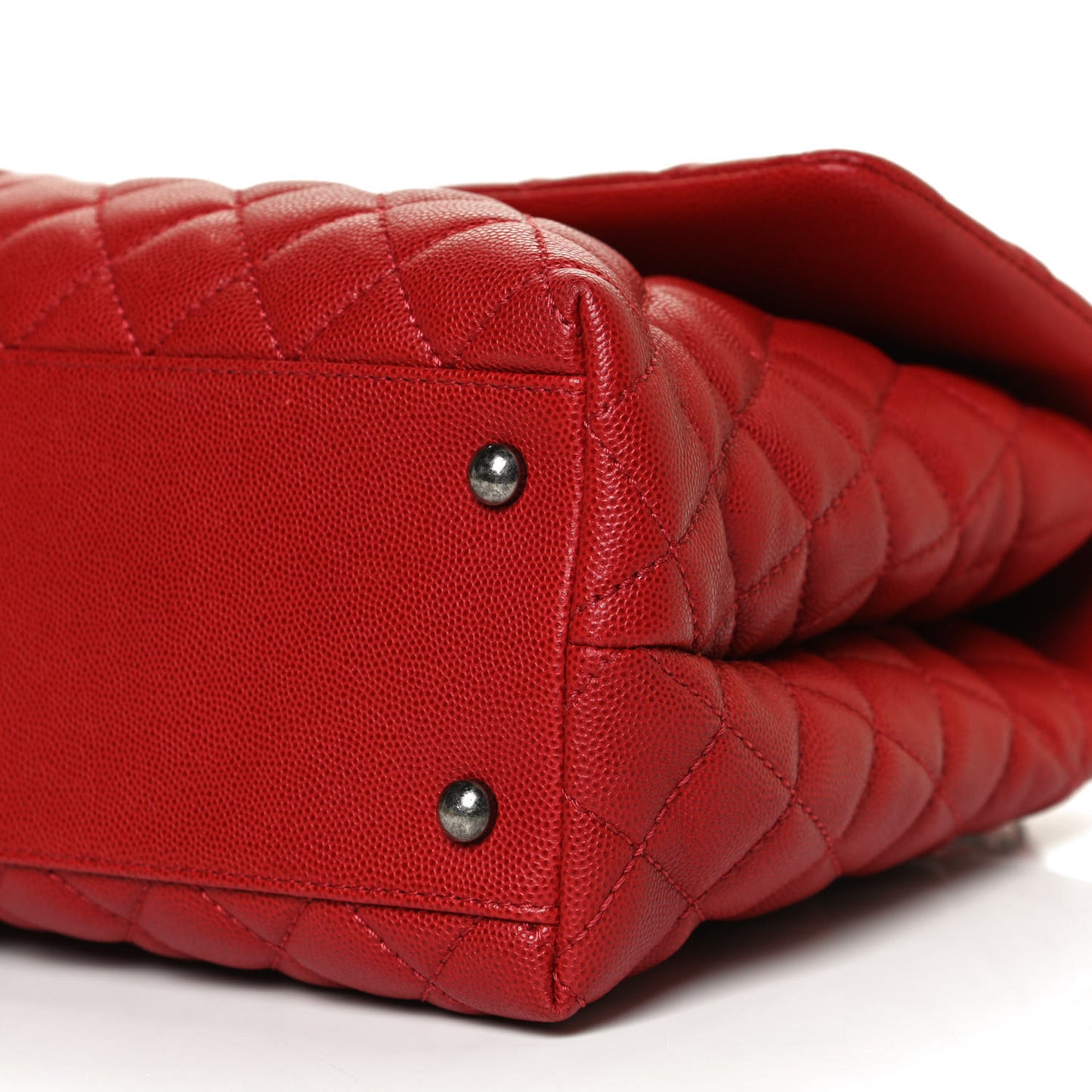 Caviar Quilted Medium Coco Handle Flap Red