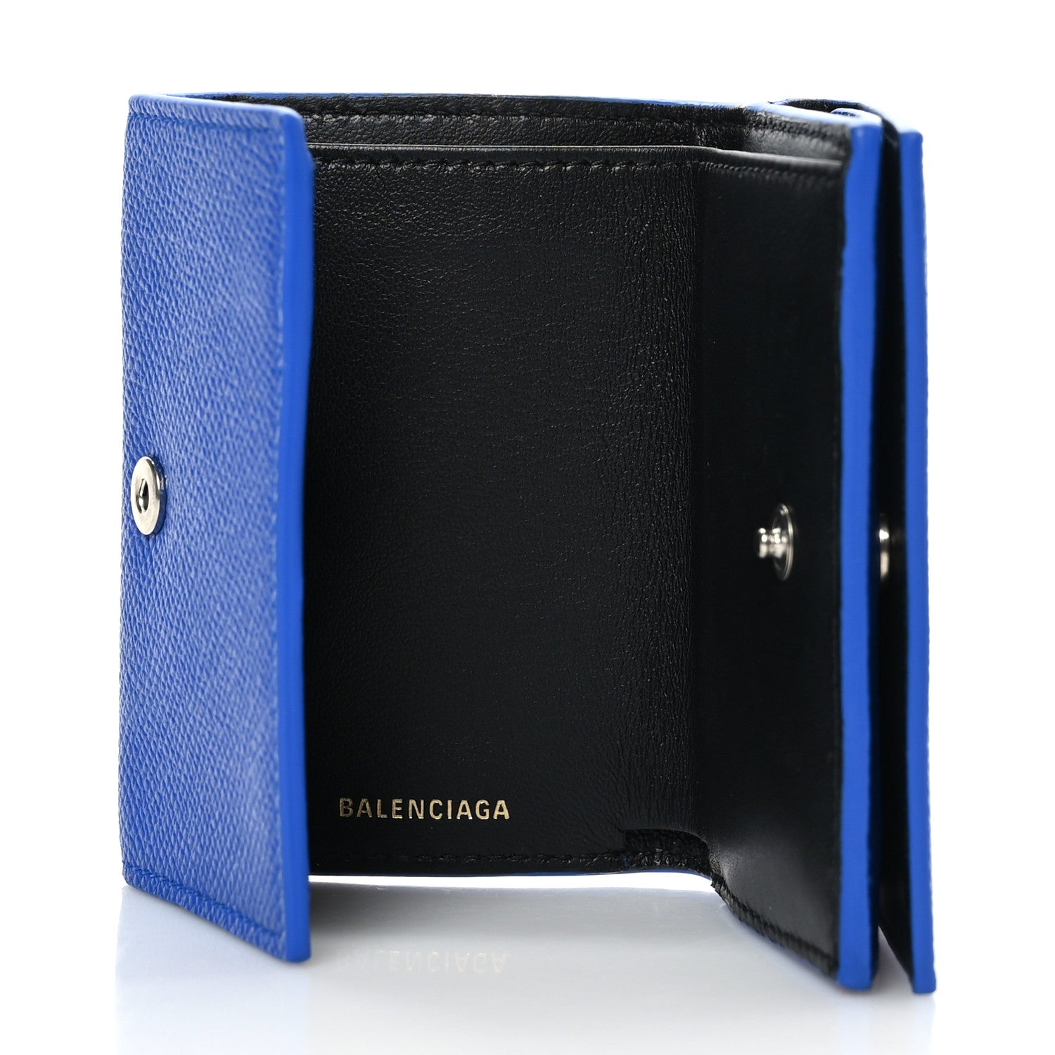 Balenciaga Signature Grained Calfskin Logo Mini Ville Wallet Blue 5 of 8