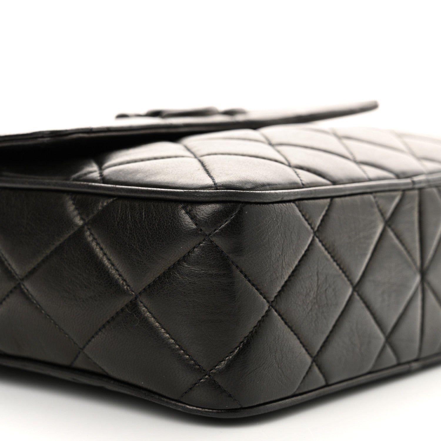 Chanel Lambskin Quilted Tassel Flap Camera Case Black 10 of 17
