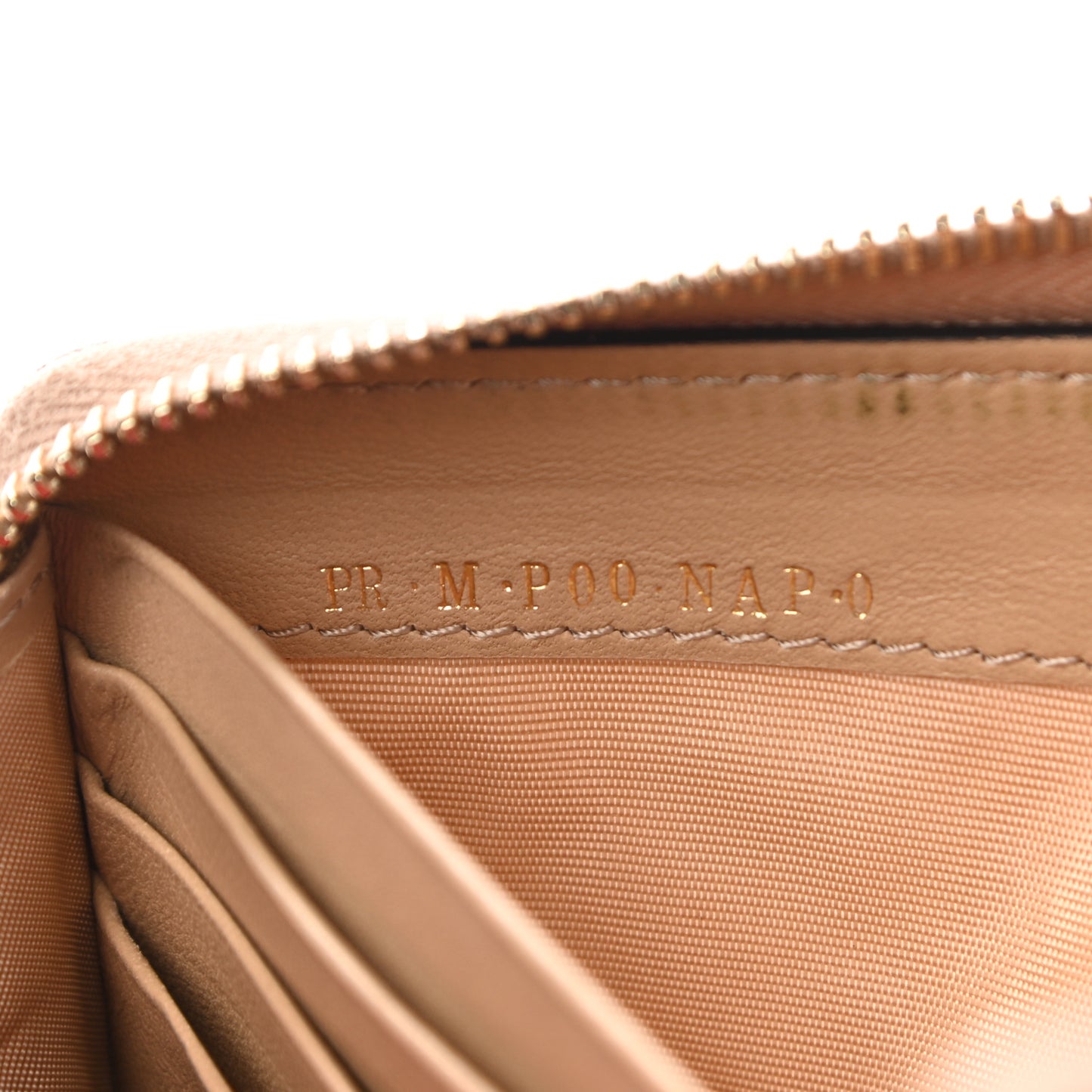 Nappa Rockstud Spike Zip Around Wallet Camel Rose