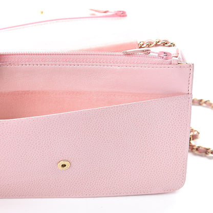 Chanel Caviar Timeless CC Wallet On Chain WOC Pink 16 of 17