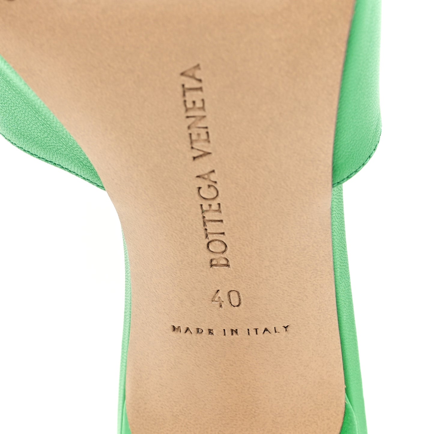 Lambskin Stretch Mule Sandals 40 Grass
