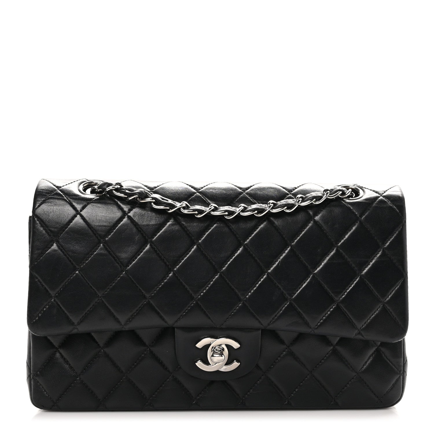 Chanel Lambskin Quilted Medium Double Flap Black 1 of 10