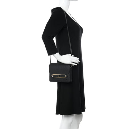 Hermes Ostrich Mini Sac Roulis Black 2 of 10
