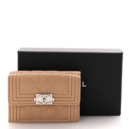 Chanel Caviar Quilted Small Boy Flap Wallet Beige 9 of 9