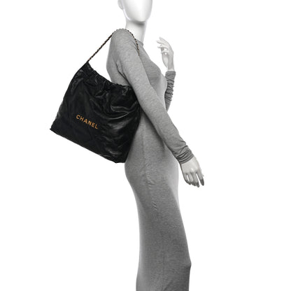 Chanel Shiny Calfskin Quilted Chanel 22 Black 2 of 11