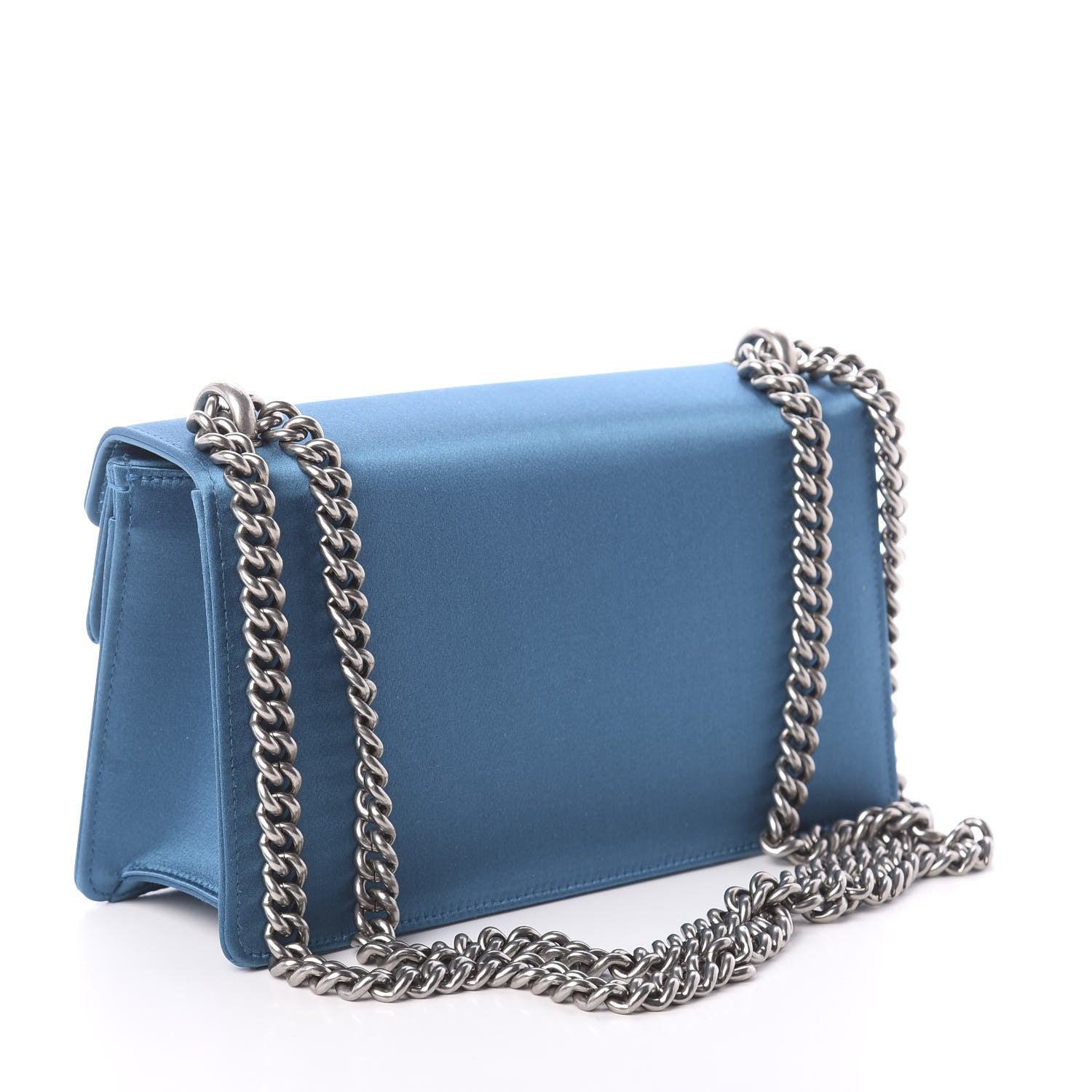 Gucci Satin Silk Crystal Small Dionysus Shoulder Bag Turchese Black Diamond 3 of 9