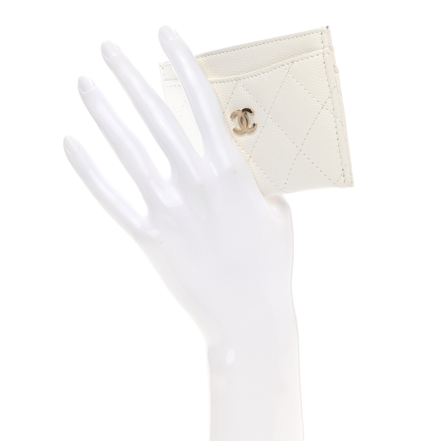 Chanel Caviar Quilted Card Holder White 2 of 8