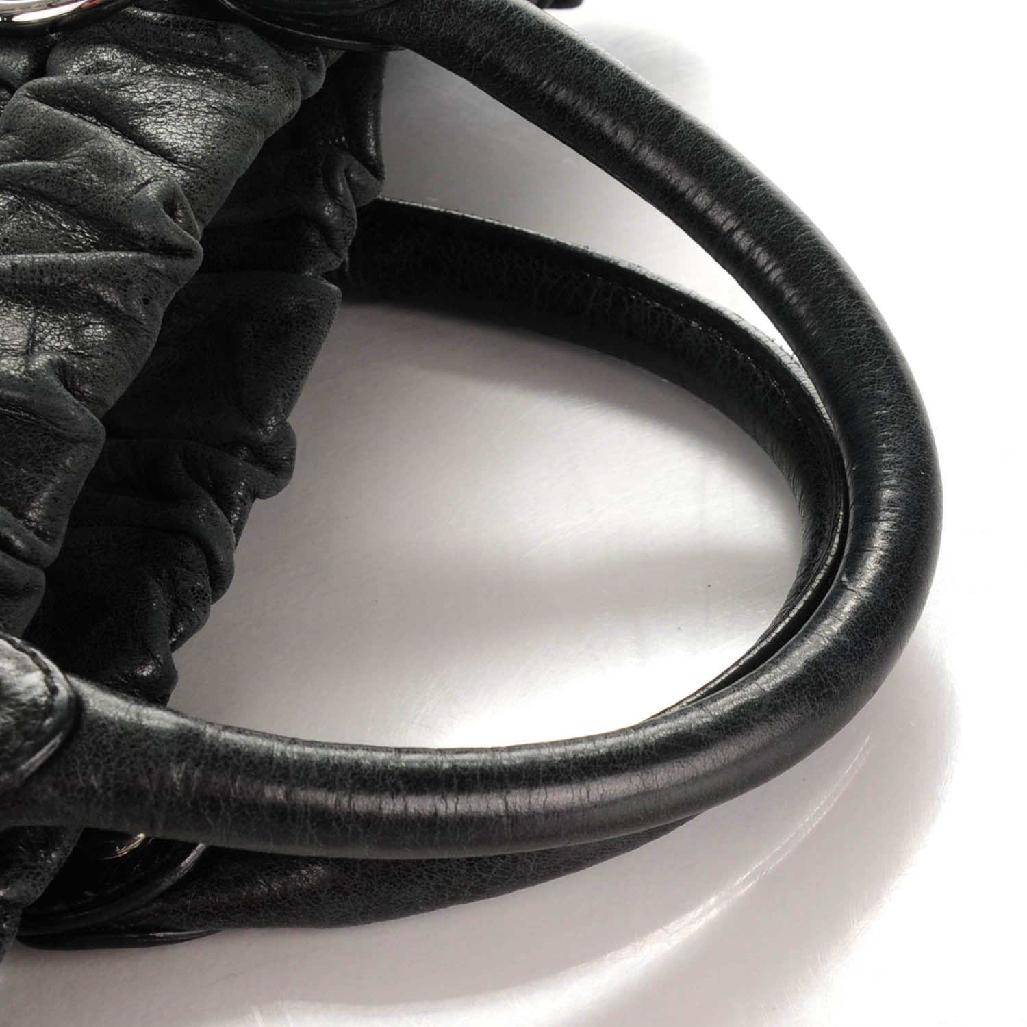 Miu Miu Vitello Lux Gathered Tote Nero Black 10 of 10