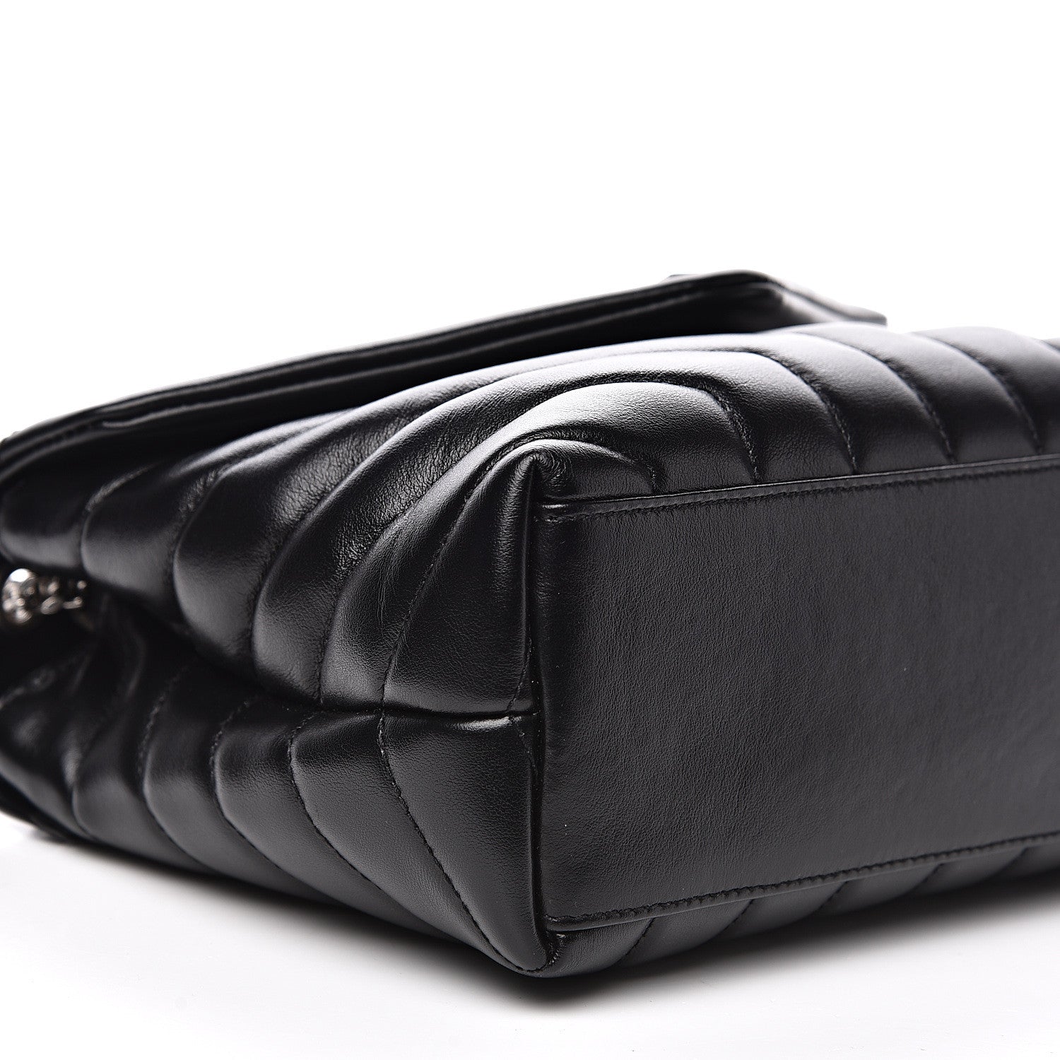 Saint Laurent Calfskin Y Quilted Monogram Small Loulou Chain Satchel Black 8 of 9
