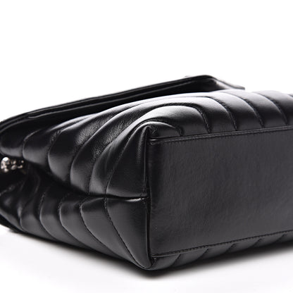 Saint Laurent Calfskin Y Quilted Monogram Small Loulou Chain Satchel Black 8 of 9