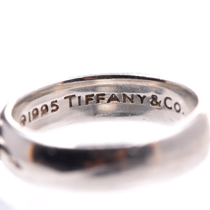 Tiffany Sterling Silver Onyx Fascination Ball Ring 56.5 7.75 4 of 5