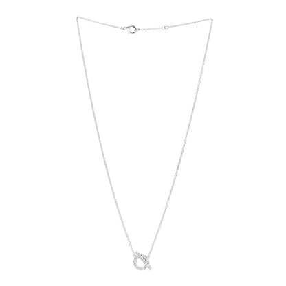 Hermes 18K White Gold Diamond Finesse Pendant Necklace 3 of 6