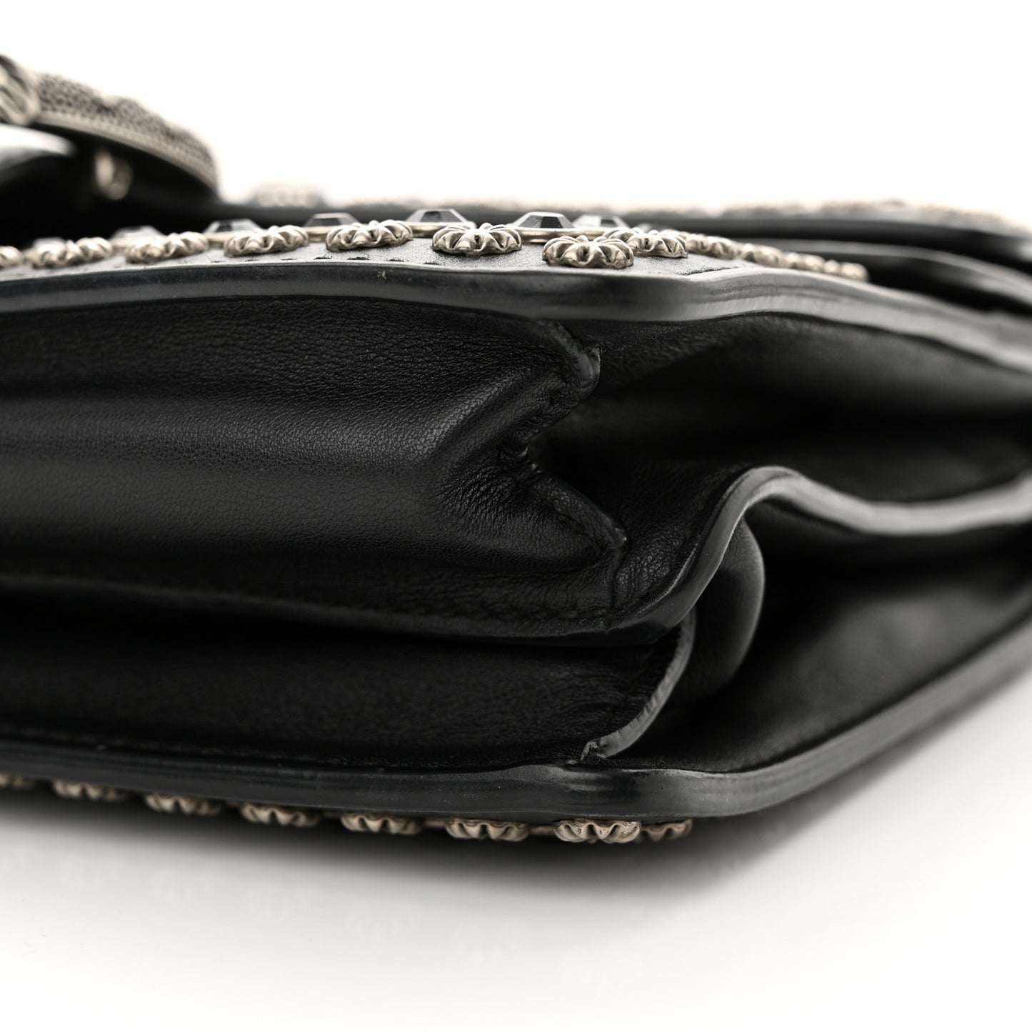 Calfskin Studded Small Dionysus Shoulder Bag Black