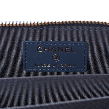 Chanel Iridescent Caviar Quilted Zip Coin Purse Dark Blue 6 of 7