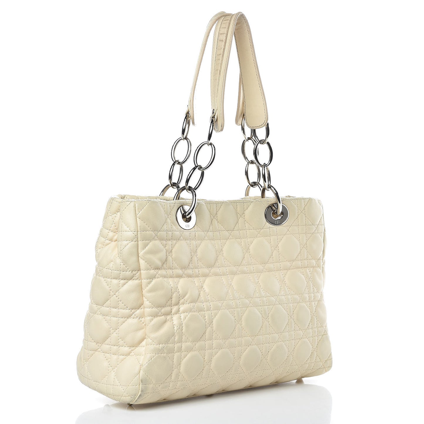 Lambskin Cannage Small Dior Soft Shopping Tote Off White
